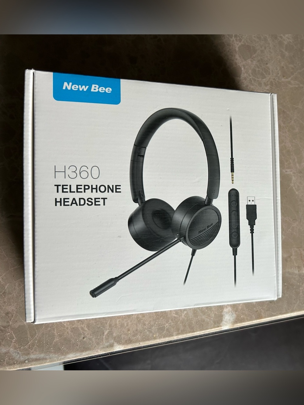 New Bee H360 Telephone Headset NIB Wired Computer Office Headphones Zoom Skype
